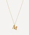 Alex Monroe Gold-plated Floral Letter M Alphabet Necklace In Gold