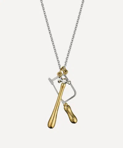 Alex Monroe Mixed Metal Jewellers Saw And Hammer Pendant Necklace