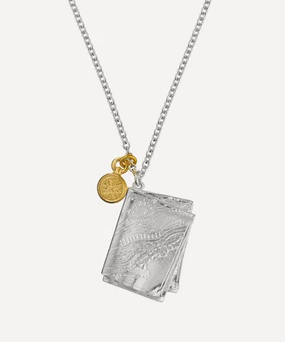 Alex Monroe Mixed Metal Map And Compass Pendant Necklace