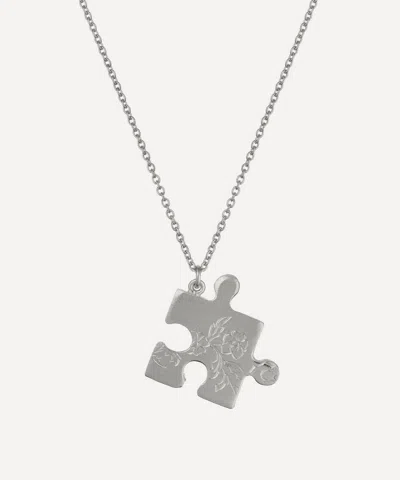 Alex Monroe Sterling Silver Floral Puzzle Pendant Necklace