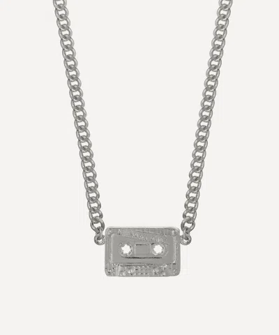 Alex Monroe Sterling Silver In-line Cassette Mixtape Pendant Necklace