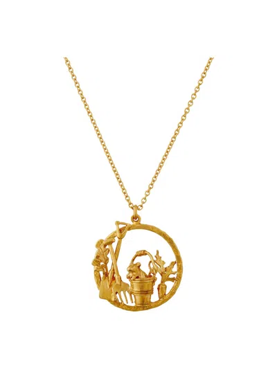 Alex Monroe Women's Allotment And Playful Mouse Loop Necklace Gold