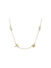 ALEX MONROE WOMEN'S FLORAL CHAIN TEENY TINY BEE NECKLACE MULTI