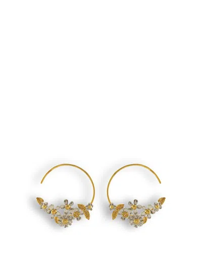 Alex Monroe Women's Posy Bloom Hoop Earrings Multi In Gold