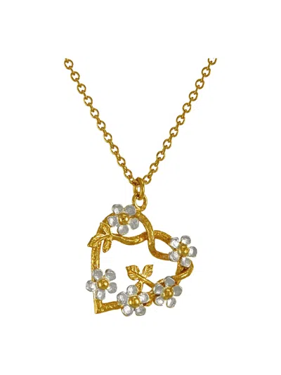Alex Monroe Women's Posy Heart Necklace Multi In Gold