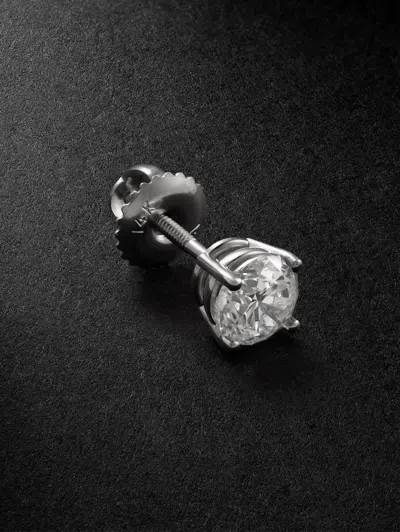 Alex Moss New York 14-karat White Gold Diamond Single Earring In Metallic
