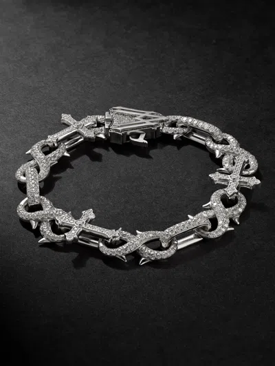 Alex Moss New York St Mark 14-karat White Gold Diamond Bracelet In Burgundy