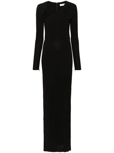 Alex Perry Angled Cut-out Jersey Maxi Dress In Black