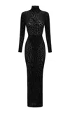Alex Perry Animal-print Burnout Maxi Dress In Black