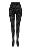 Alex Perry Animal-print Burnout Stockings In Black