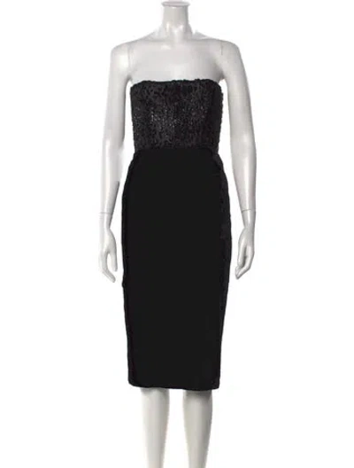 Pre-owned Alex Perry Animal Print Knee-length Dress In Black