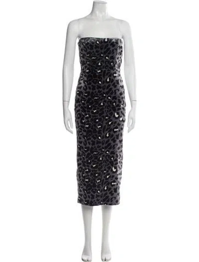 Pre-owned Alex Perry Animal Print Midi Length Dress W/ Tags In Multi