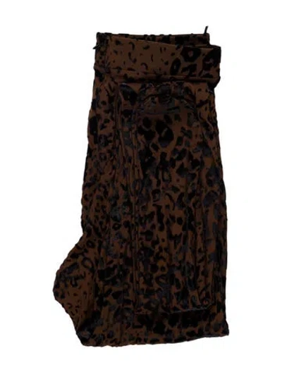 Pre-owned Alex Perry Animal Print Skinny Leg Pants In Brown