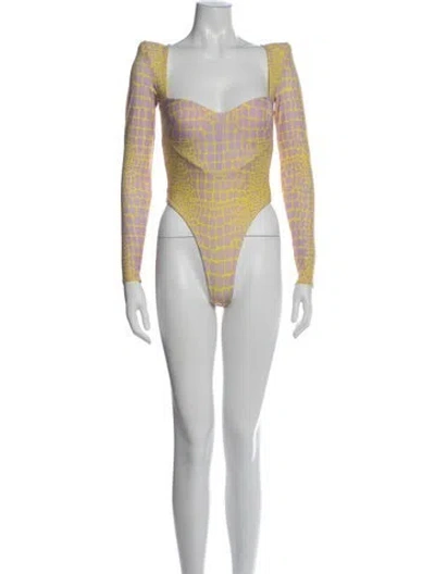 Pre-owned Alex Perry Animal Print Skirt Set In Yellow