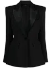 Alex Perry Peak-lapel Padded-shoulder Blazer In Black