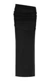 Alex Perry Asymmetric Power Mesh Mini Skirt In Black