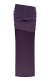 Alex Perry Asymmetric Power Mesh Mini Skirt In Purple