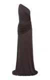 Alex Perry Asymmetric Sleeves Twisted Gown