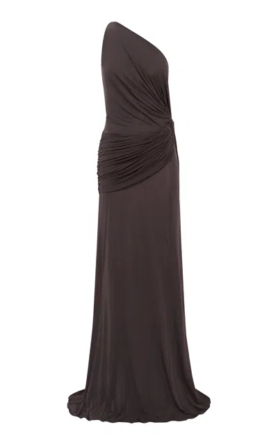 Alex Perry Asymmetric Sleeves Twisted Gown