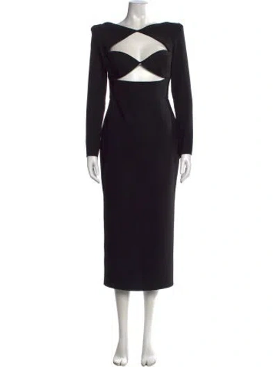 Pre-owned Alex Perry Asymmetrical Midi Length Dress In Black
