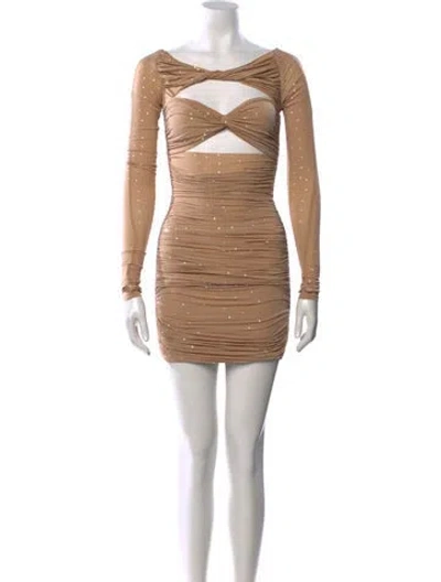 Pre-owned Alex Perry Asymmetrical Mini Dress W/ Tags In Neutral