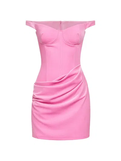 Alex Perry Bardot Mini Dress In Pink