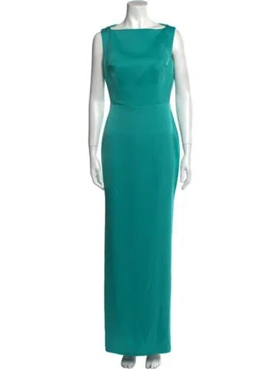 Pre-owned Alex Perry Bateau Neckline Long Dress In Green