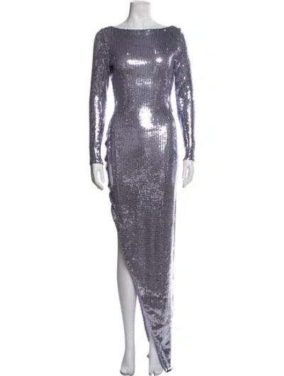 Pre-owned Alex Perry Bateau Neckline Long Dress In Purple