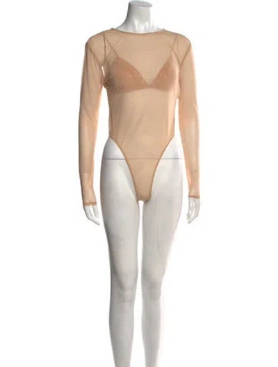 Pre-owned Alex Perry Bateau Neckline Long Sleeve Bodysuit
