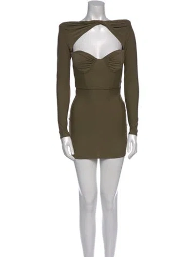Pre-owned Alex Perry Bateau Neckline Mini Dress In Green