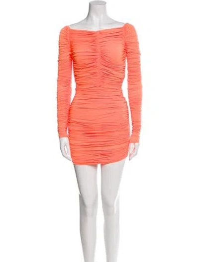 Pre-owned Alex Perry Bateau Neckline Mini Dress In Orange