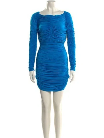Pre-owned Alex Perry Bateau Neckline Mini Dress W/ Tags In Blue