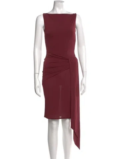 Pre-owned Alex Perry Bateau Neckline Mini Dress W/ Tags In Burgundy