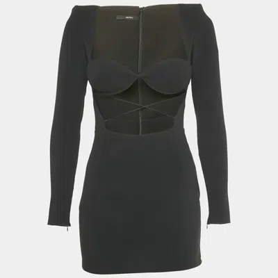 Alex Perry Black Crepe Cut -out Mini Dress