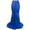 Alex Perry Draped Train Skirt In Blue
