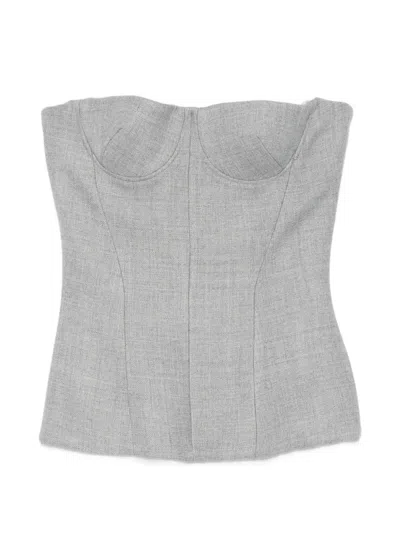 Alex Perry Boned Corset Top In Gray