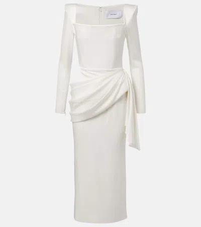 Alex Perry Bridal Draped Crêpe Satin Bustier Gown
