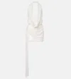 Alex Perry Halterneck Draped Sequined Crepe Mini Dress In White