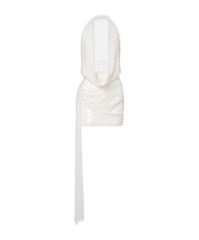 Alex Perry Bridal Sequined Open-back Minidress In White