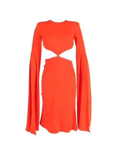 Pre-owned Alex Perry Cape-effect Cut-out Mini Dress In Red