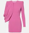 Alex Perry Caped Asymmetric Crêpe Minidress In Pink