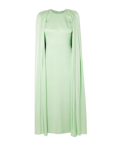 Alex Perry Capeeffect Satincrepe Midi Dress In Green