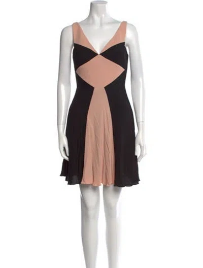 Pre-owned Alex Perry Colorblock Pattern Mini Dress In Black