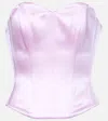 Alex Perry Cotton And Silk Satin Corset In Pink
