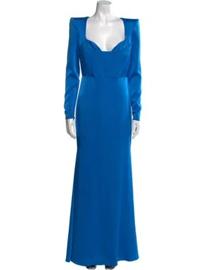 Pre-owned Alex Perry Cowl Neck Long Dress In Blue