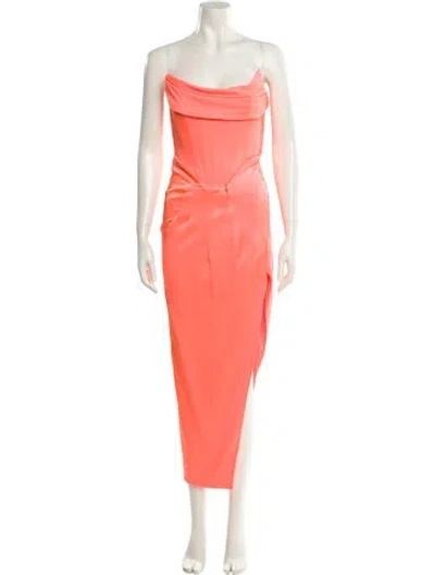 Pre-owned Alex Perry Cowl Neck Long Dress In Orange