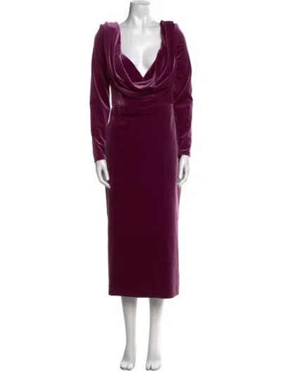 Pre-owned Alex Perry Cowl Neck Long Dress In Purple