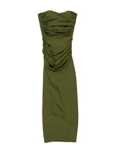 Pre-owned Alex Perry Cowl Neck Midi Length Dress In Green