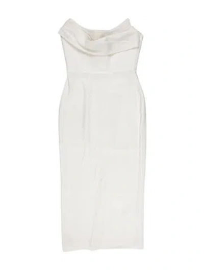 Pre-owned Alex Perry Cowl Neck Midi Length Dress In White