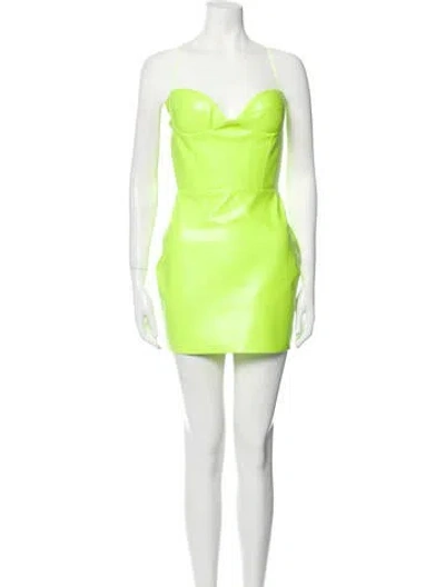 Pre-owned Alex Perry Cowl Neck Mini Dress In Yellow